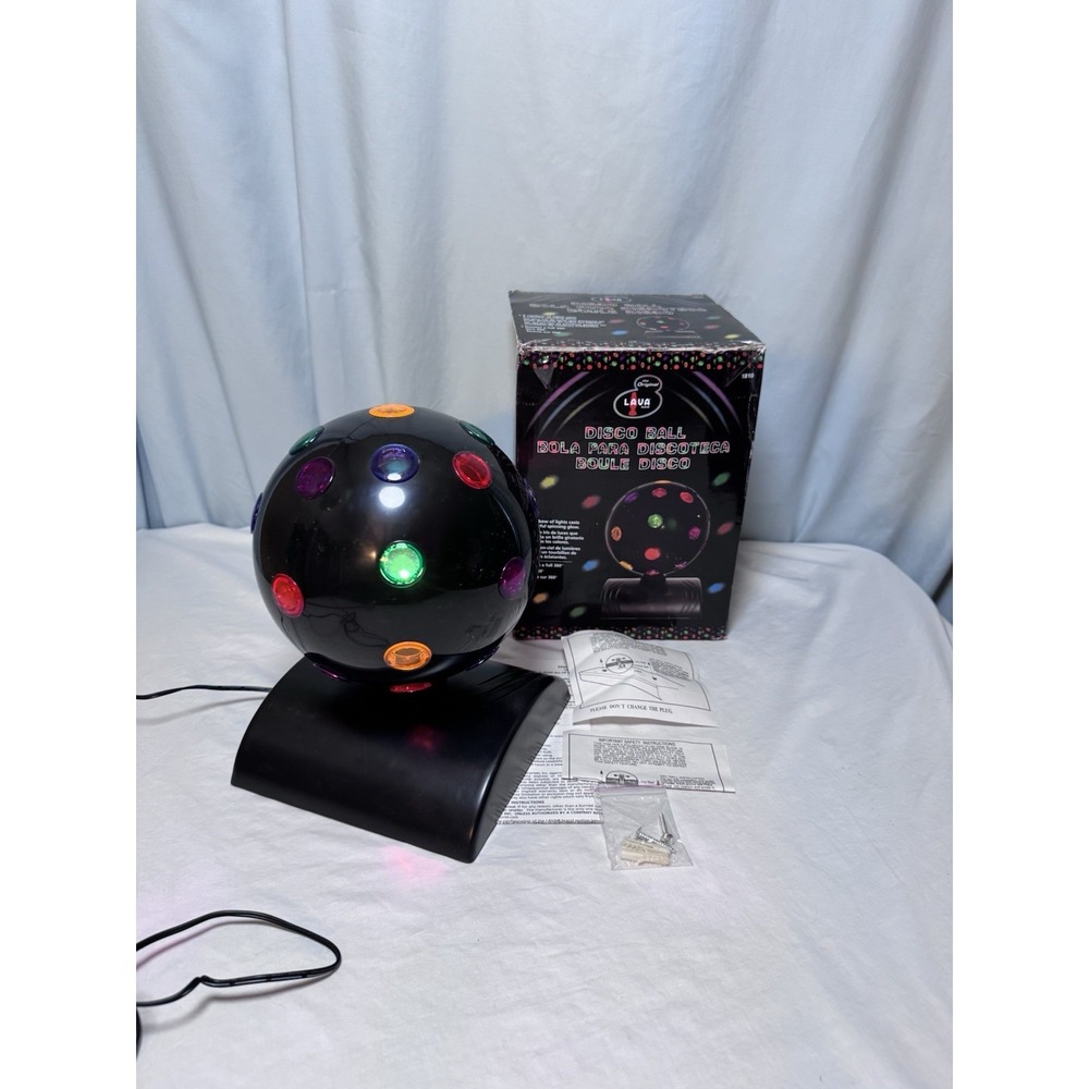 Lava Disco Ball 1810 Rotating Colorful Light Stage Effect Tested Working Box